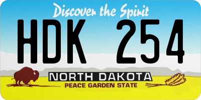 ND license plate HDK254