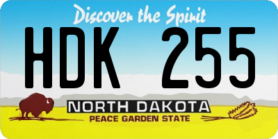 ND license plate HDK255