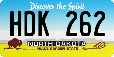 ND license plate HDK262