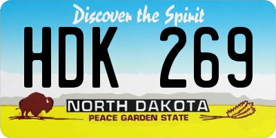 ND license plate HDK269