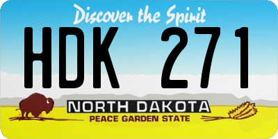 ND license plate HDK271