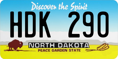 ND license plate HDK290