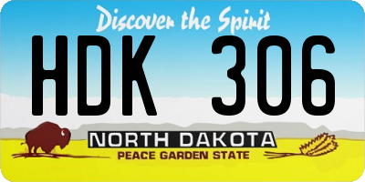 ND license plate HDK306