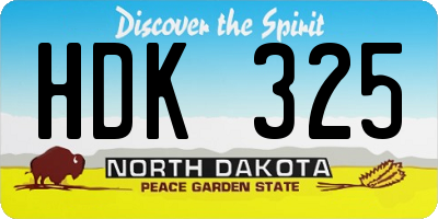 ND license plate HDK325