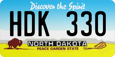 ND license plate HDK330