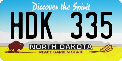 ND license plate HDK335