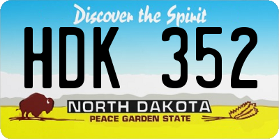 ND license plate HDK352
