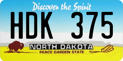 ND license plate HDK375