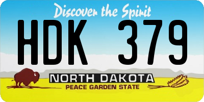 ND license plate HDK379