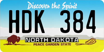 ND license plate HDK384
