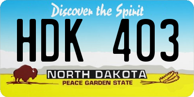ND license plate HDK403