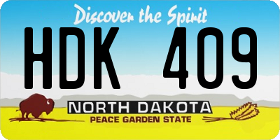 ND license plate HDK409