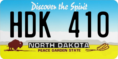 ND license plate HDK410
