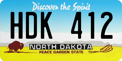ND license plate HDK412