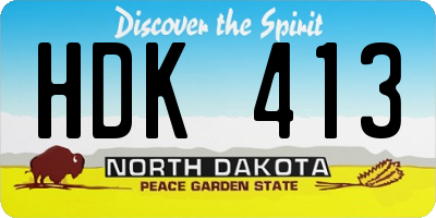 ND license plate HDK413