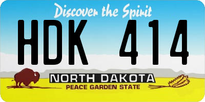 ND license plate HDK414
