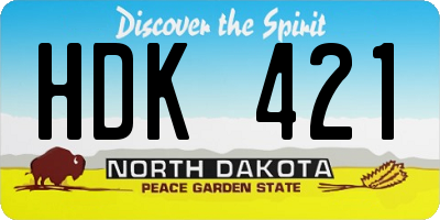 ND license plate HDK421