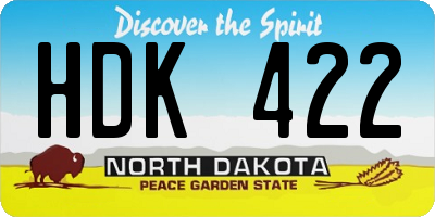 ND license plate HDK422