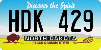 ND license plate HDK429