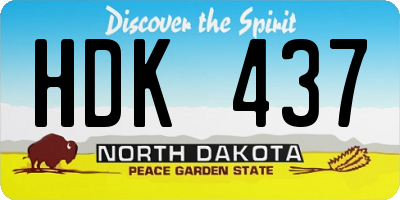 ND license plate HDK437