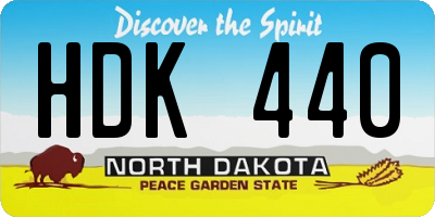 ND license plate HDK440