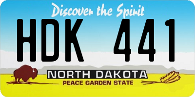 ND license plate HDK441