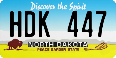 ND license plate HDK447