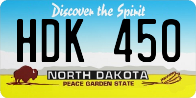 ND license plate HDK450