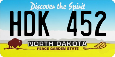 ND license plate HDK452