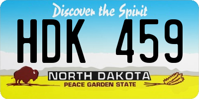 ND license plate HDK459