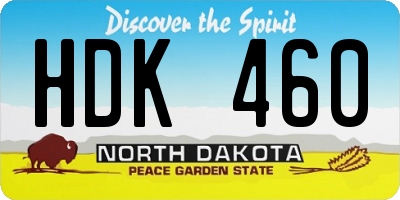 ND license plate HDK460