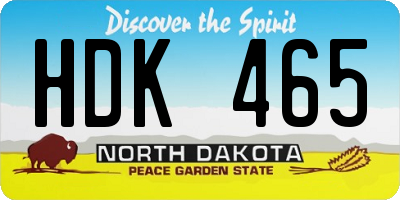 ND license plate HDK465