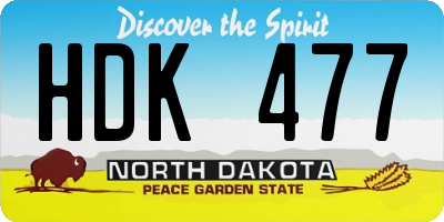 ND license plate HDK477