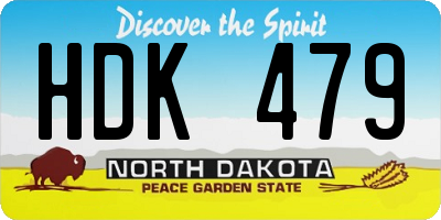 ND license plate HDK479