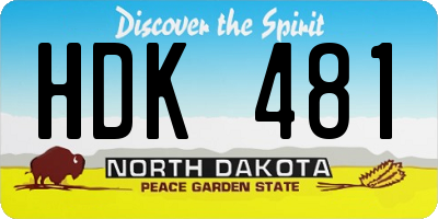 ND license plate HDK481