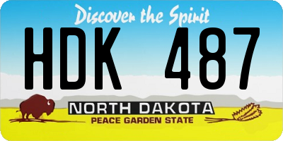 ND license plate HDK487