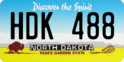 ND license plate HDK488