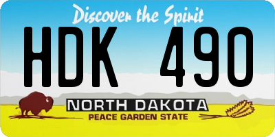 ND license plate HDK490