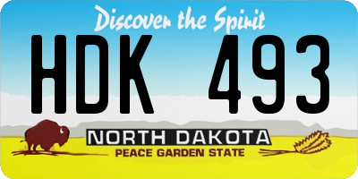 ND license plate HDK493