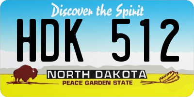 ND license plate HDK512