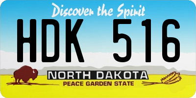 ND license plate HDK516