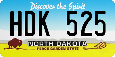 ND license plate HDK525