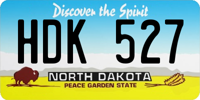 ND license plate HDK527
