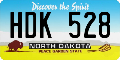 ND license plate HDK528