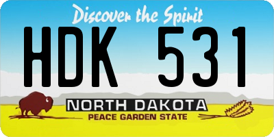 ND license plate HDK531