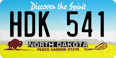 ND license plate HDK541