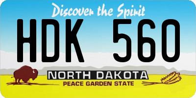 ND license plate HDK560