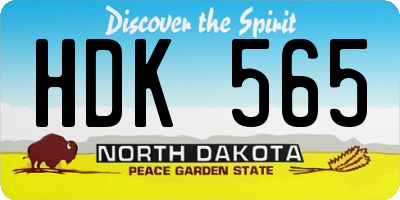 ND license plate HDK565