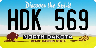 ND license plate HDK569