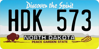 ND license plate HDK573